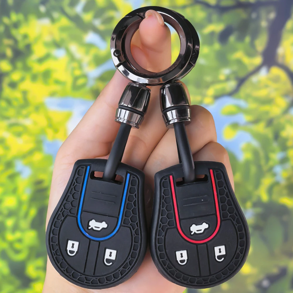 Honeycomb Pattern Key Shell With Keychain for Nissan Sylphy Cube Juke Rogue Micra Qashqai Altima Maxima Sentra Versa