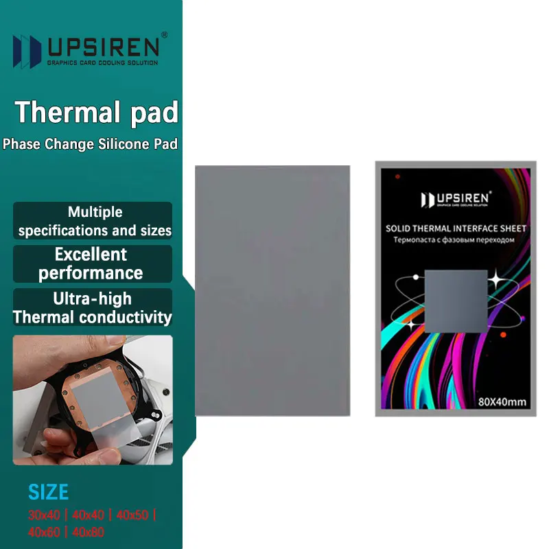 

UPSIREN Phase Change Silicone Pad Ultra-high thermal conductivity phase change material thermal pad thermal grease For GPU CPU