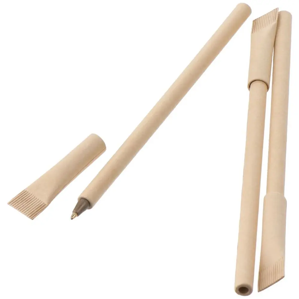 24 قطعة 24 قطعة أقلام حبر جاف مصنوعة من أقلام صديقة للبيئة صديقة للبيئة حبر أسود ورق كرافت مستلزمات مكتبية ثابتة #3