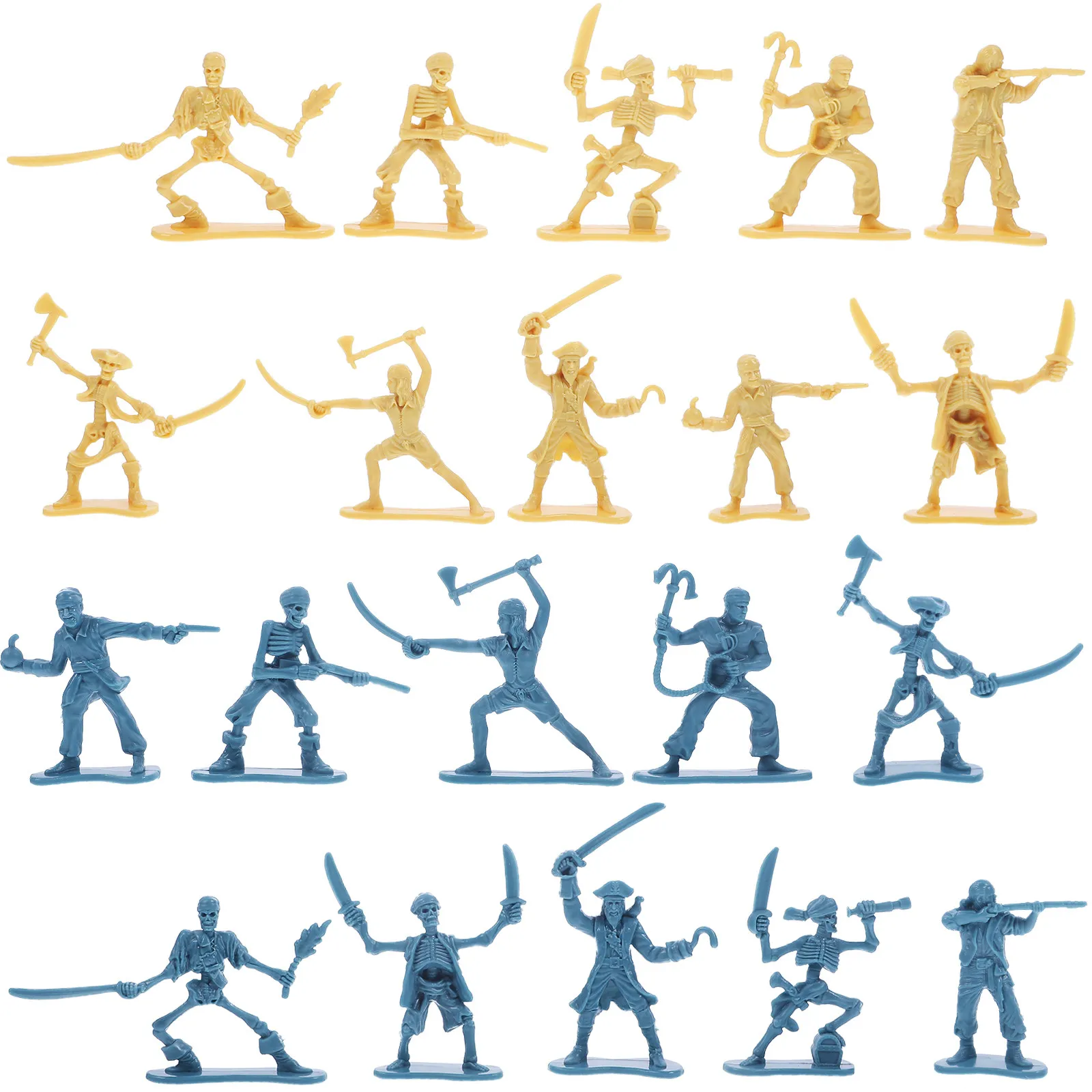 

100Pcs Pirate Soldier Miniature People Small Soldier Figures Strong Lightweight for Stage Halloween Photo Props
