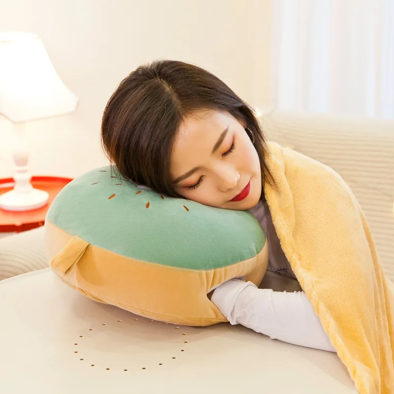 Car Air Conditioning Quilt Cushion Quilt Nap Blanket Cartoon Cute Fruit Three-in-one Flannel Pillow Quilt Sleeping Pillow Gifts