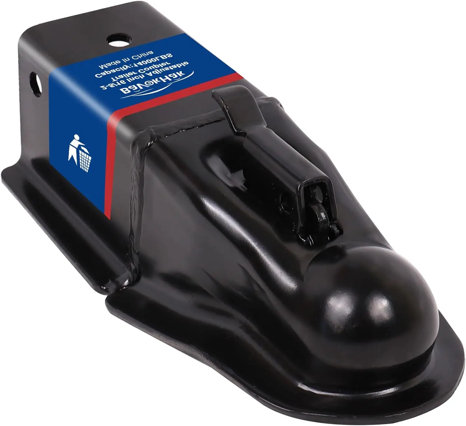 وصلة مقطورة مستقيمة 3 بوصات قناة 2-5/16 بوصة مع وصلة لسان مقطورة بوزن 14000 رطل، باللون الأسود