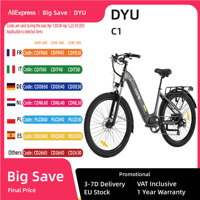 DYU C1 Electric Bike 350W Motor 36V 10Ah Battery 26*2.5 inch All-terrain Tires 25km/h Max Speed 65km Max Range Dual Disc Brakes