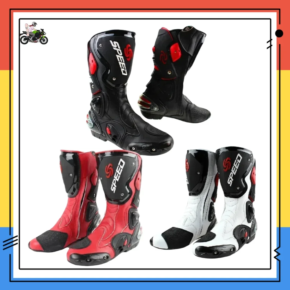 Hot sales Professiona Biker Shoes Motorbike Microfibe SPEED Motorcycle Racing Boot Safety Protective Riding Leather Size40-45