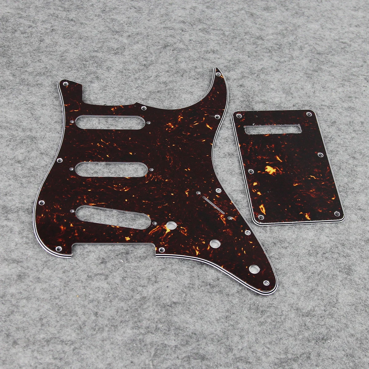 FLEOR ST SSS Electric Guitar Pickguard 11 Hole Scratch Plate & Back Plate & Screws, 13 Colors Choose