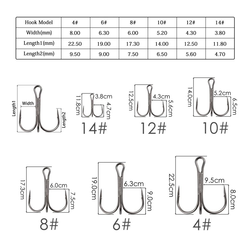 120/50pcs/Lot Treble Fishing Hook Set In Box High Carbon Steel Barbed Hooks Fishing Tackle Black/Silver/Red FishHook image 3