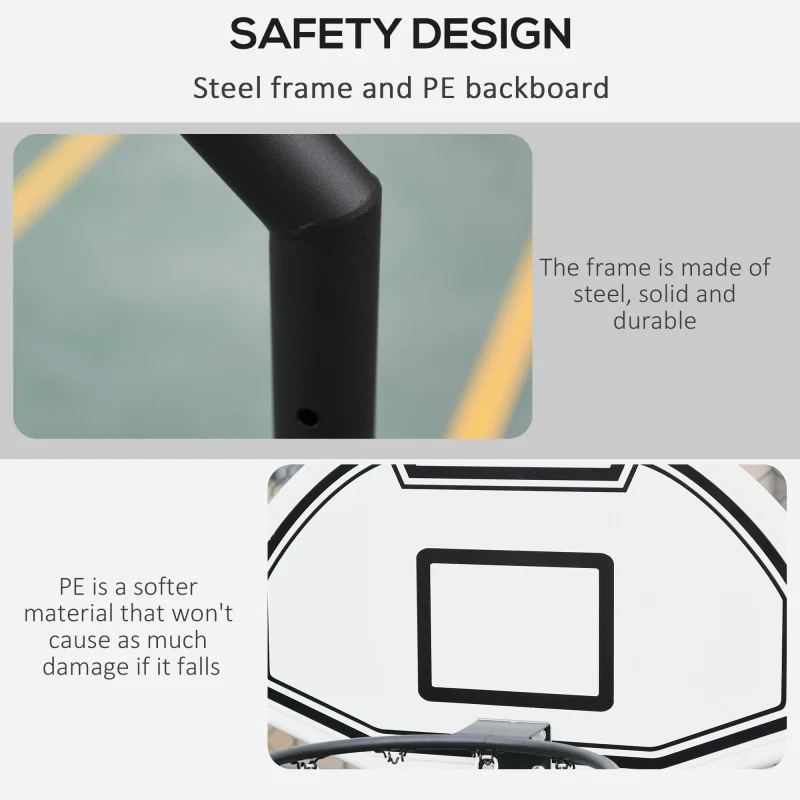 Aosom Poolside Basketball Hoop Stand Portable Basketball System Goal,  Adjustable Height 3'-4', 30 Backboard