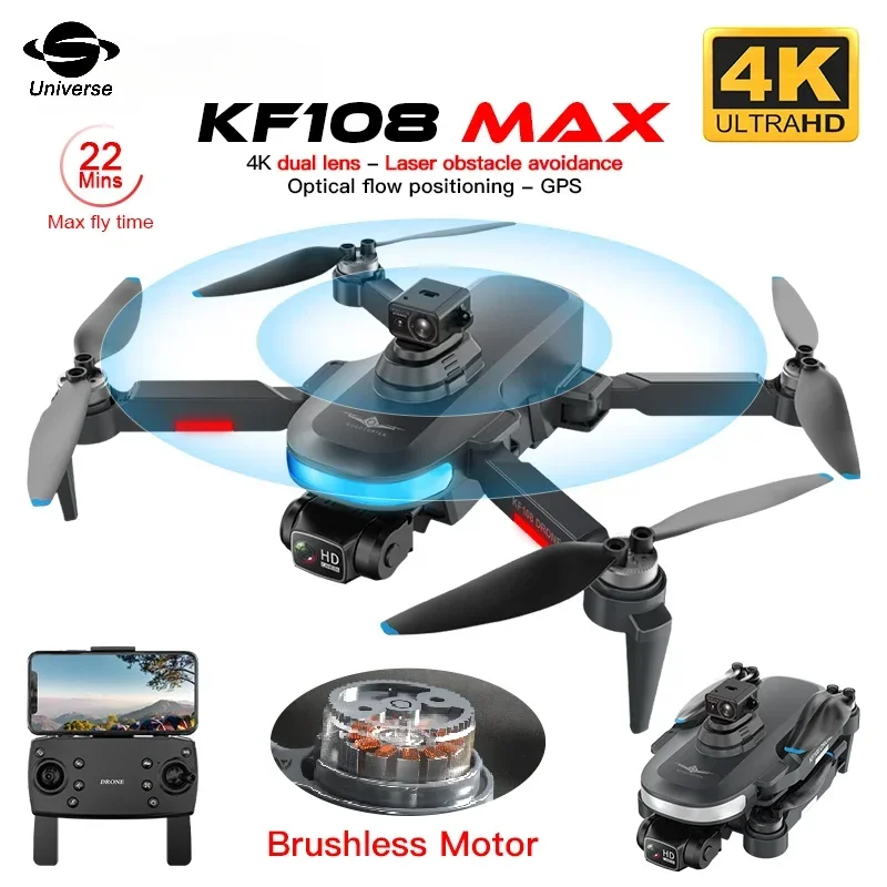 

KF108 / KF108MAX GPS Drone 4K HD Dual Camera 360° Obstacle Avoidance Brushless Motor Mini Drone 4K Profesional RC Dron VS L900