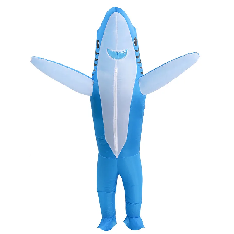 Standing Shark Inflatable Costume Cosplay for Women Men Adults Cartoon Anime Shark Costumes Beach Party Funny Dress Up Suit