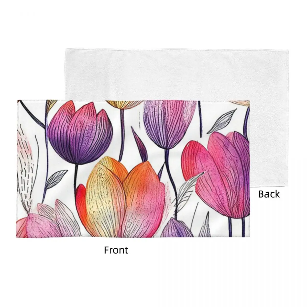Custom Zentangle Spring Floral Patterns With Early Bloomers Soft Face Towel Quick Dry Pool Bath Cotton Towels Absorbent