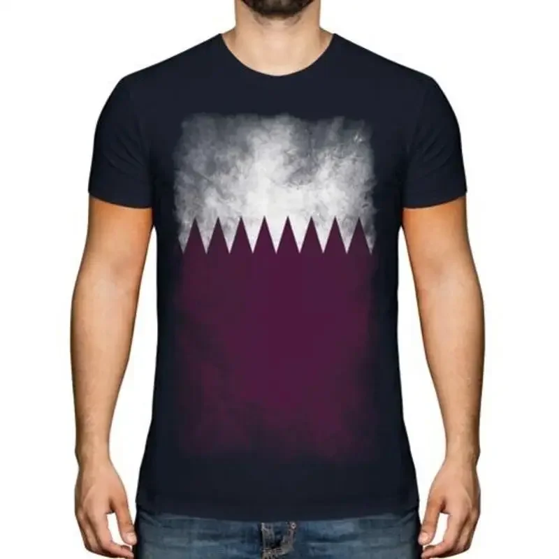 Camiseta Katar Verblaßte Flagge Herren Qa? Ar Fußbola Katarische Geschenk