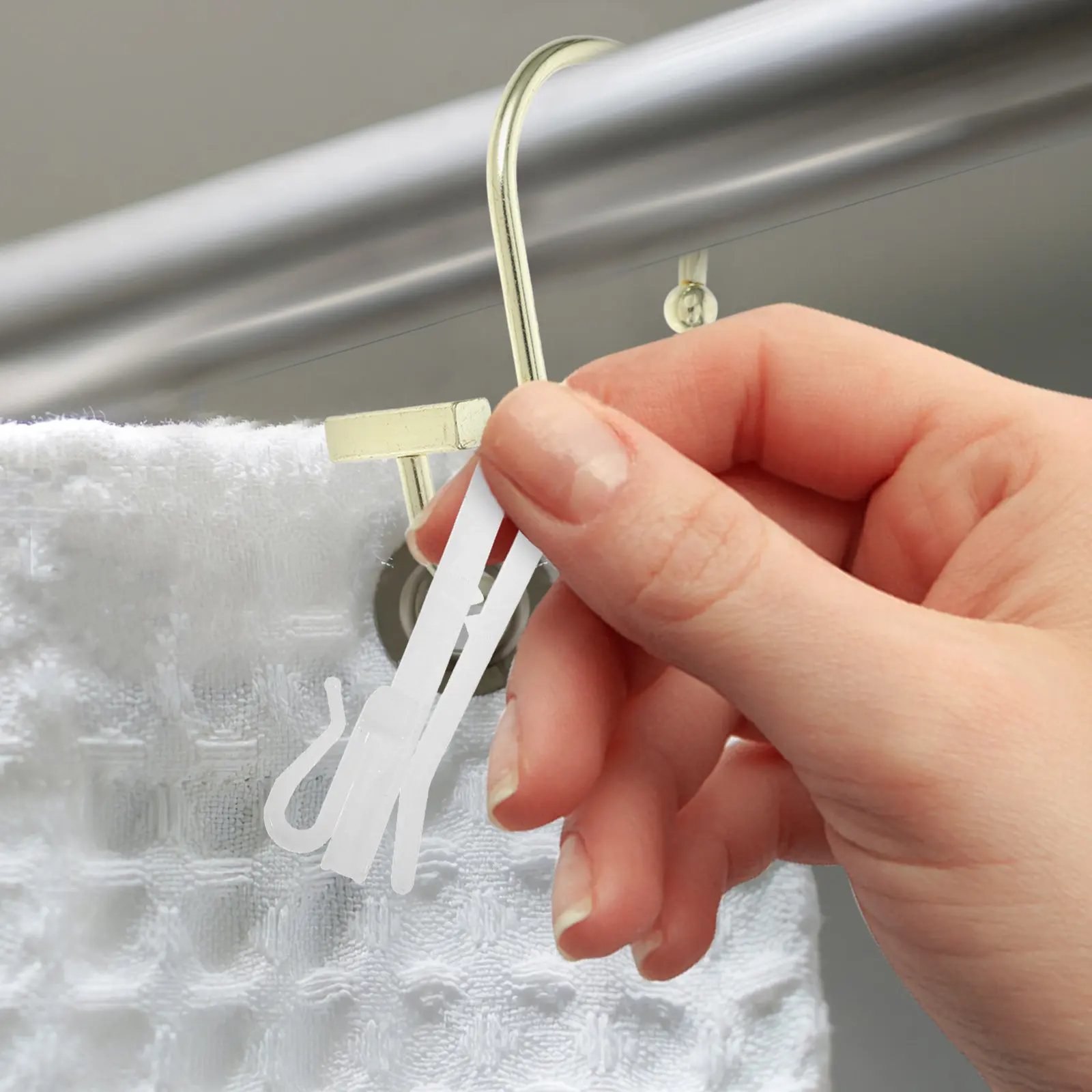 50pcs Curtain Hooks Adjustable Plastic Hangers for Window Home Decorative Curtains Universal Hanging Accessories