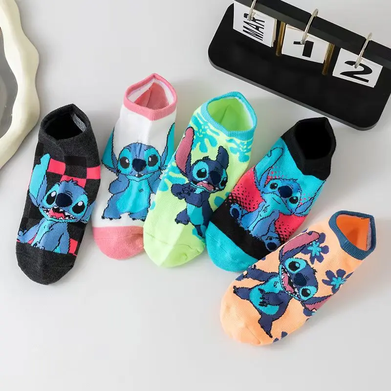 

Cartoon Disney Stitch Sock Kawaii Boys Girls Anime Cotton Socks Hip Hop Street Fashion Novelty Short Boat Socks Gifts