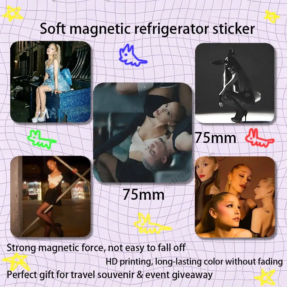 Ariana Singer Grande Yes And Fridge Magnets Magnetic Refrigerator Memorial Gifts For Kitchen Office Locker Travel Home Deco