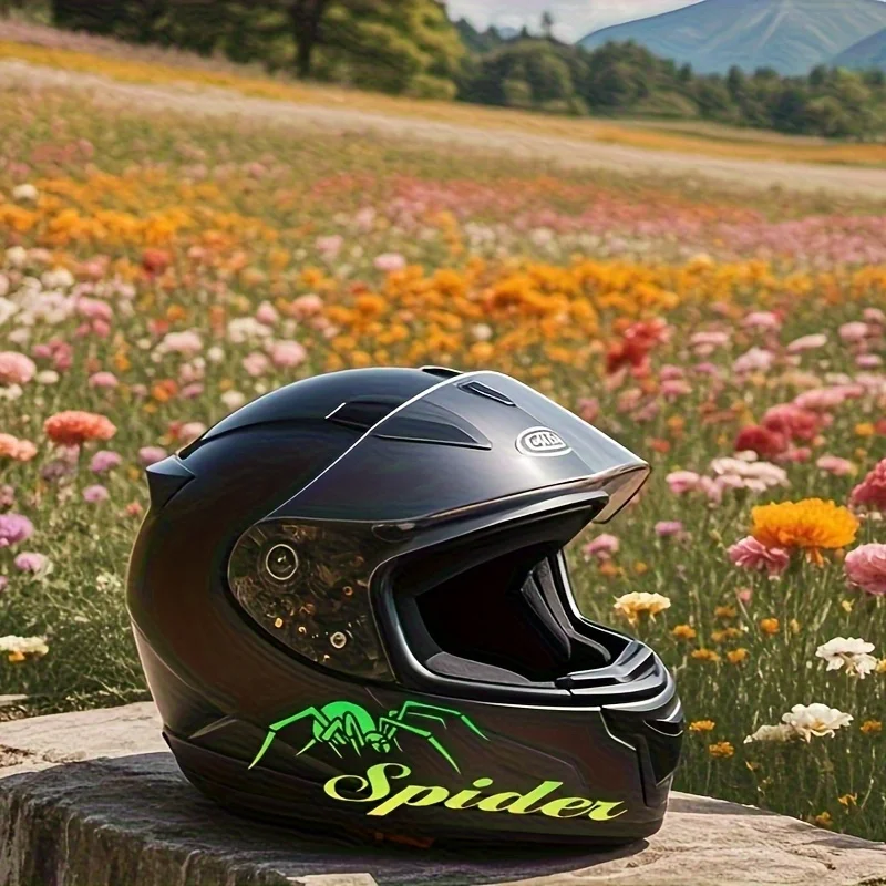 2pcs Spider Sticker Red Black Gradient Vinyl Decal for Motorcycle Helmet Moto Bike Accessories Decoration
