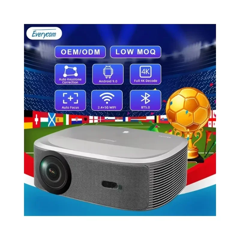 4K Projector Overseas Warehouse Everycom HQ10W Full HD 1080P Beamer 4K Home Theater Android Smart Video Cinema LCD Projector 4K