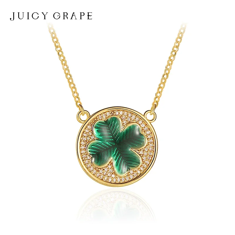 

18K Gold Plated Four-leaf Lucky Pendant Necklace Fine Jewelry For Woman Classic Gift Cute Present