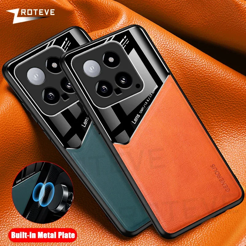 

For Xiaomi 14T Pro 5G Case Zroteve PU Leather Car Magnetic Hard PC Protection Shockproof Back Cover