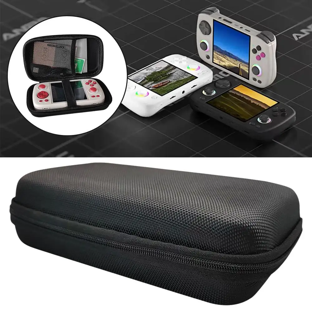 Travel Case for Anbernic RG Cube XX Handheld Game Console Accessories Carrying Bag Built in Mesh Pouch Anti-collision Black A6D5