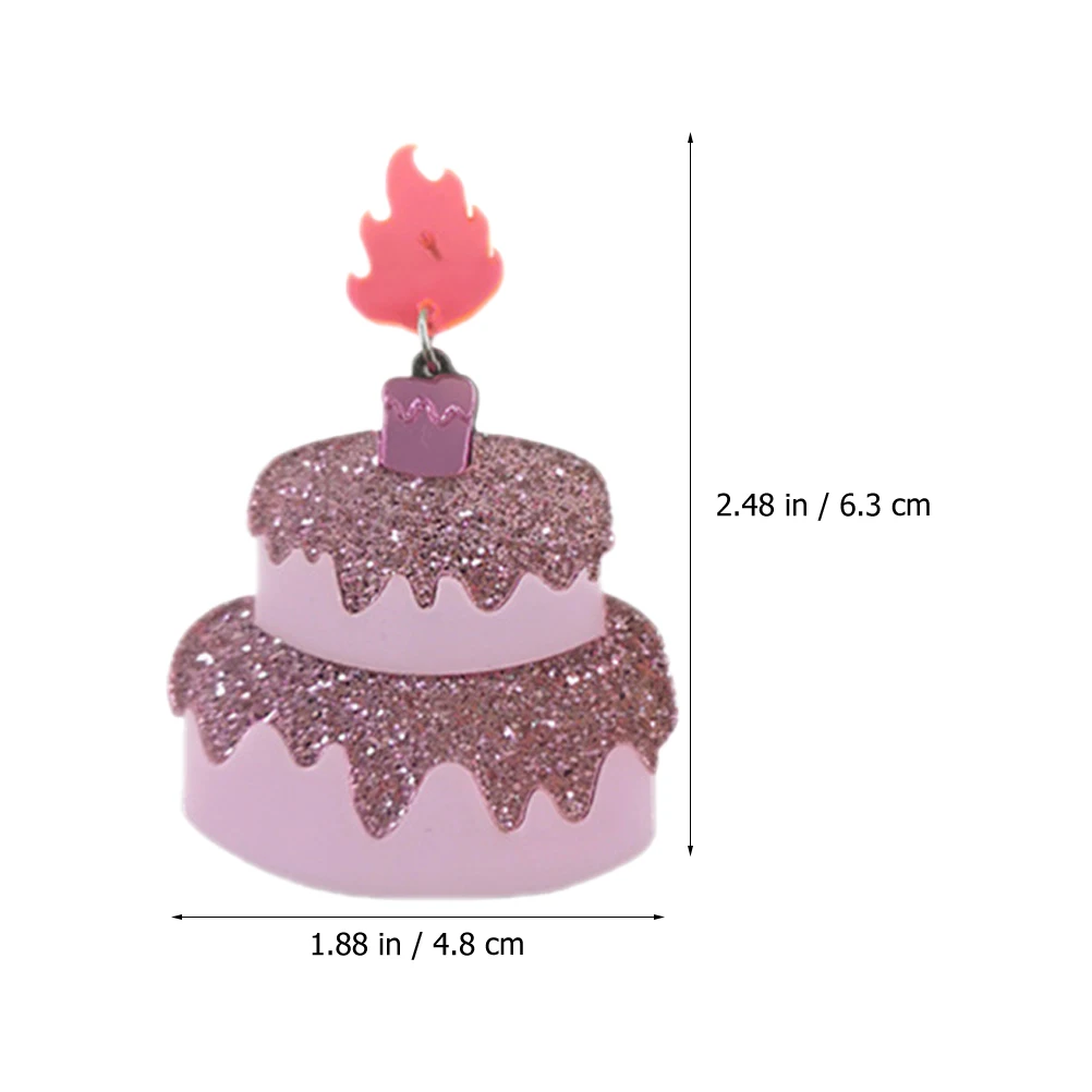 

1 Pair Cake Shaped Dangle Earrings For Women Cute Food Pendant Ear Jewelry Dessert Drop Studs Chic Beach Holiday Party Daily