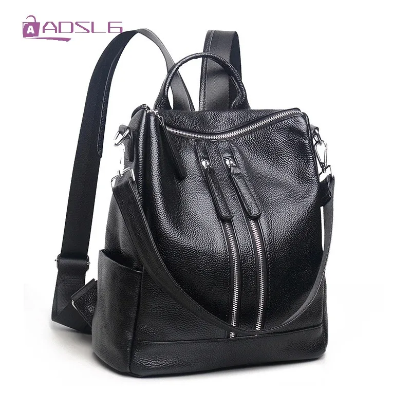 

Korean Real Leather School Bags Womens New Niche Texture High Quality Cowhide Portable Laptop Backpack Female Casual Travel Bag