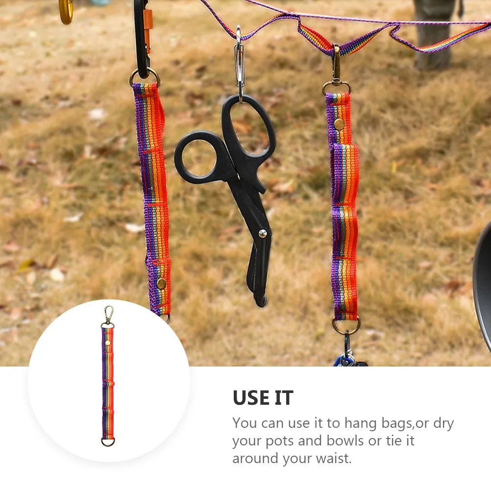 

4pcs Colorful Camping Hanging Ropes Tent Lanyard Extension Belts Lamp Clothesline Outdoor Accessories Lightweight Durable Daisy