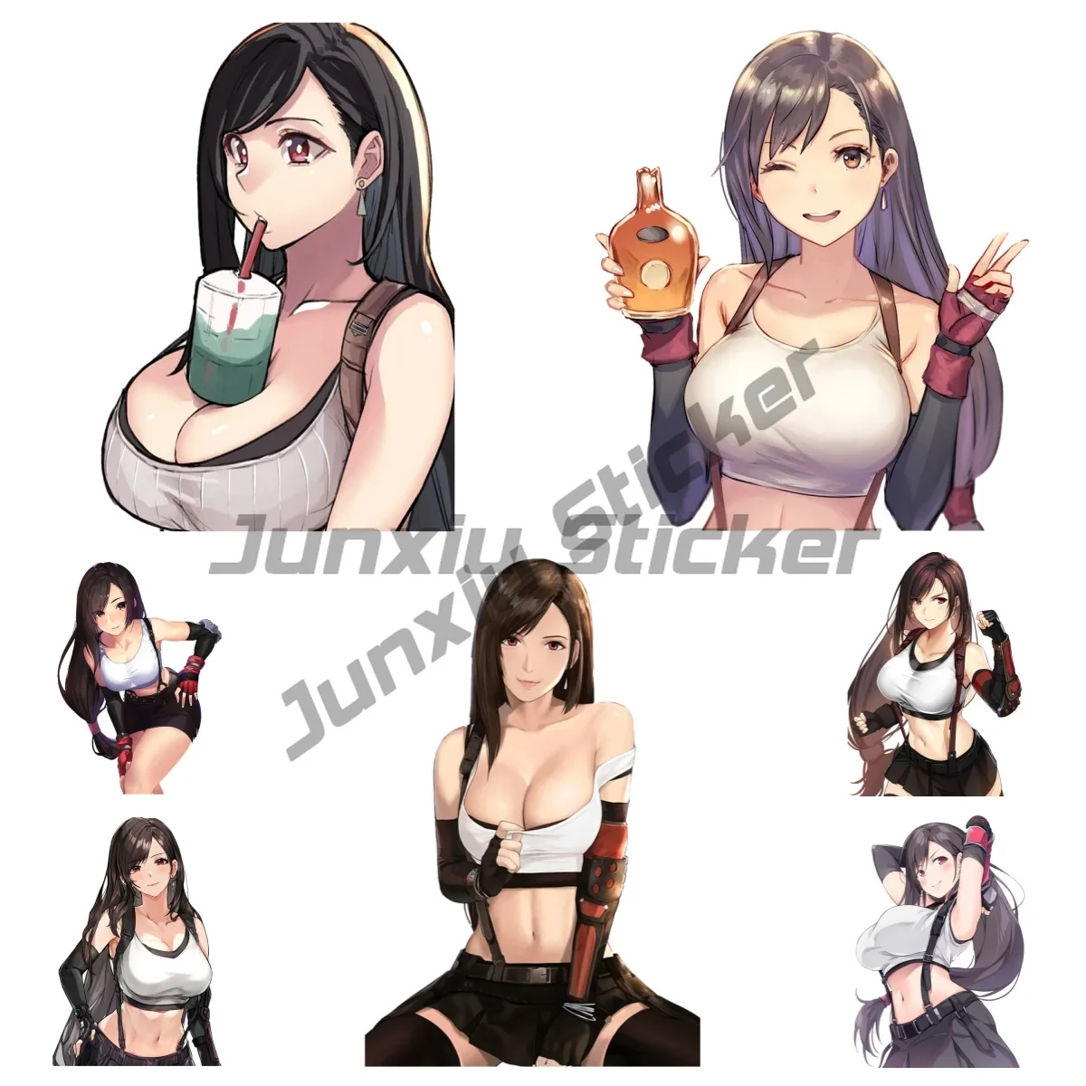

Beautiful Tifa Lockhart Girls Car Stickers Auto Motorcycle Rear Window Vinyl Decals Waterproof Cover Scratches Decorative