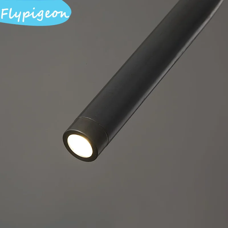 الشمال الانحناء خط قلادة ضوء الذهب الأسود شريط طويل مصباح معلق لغرفة المعيشة غرفة نوم السرير ديكور مصابيح متدلية