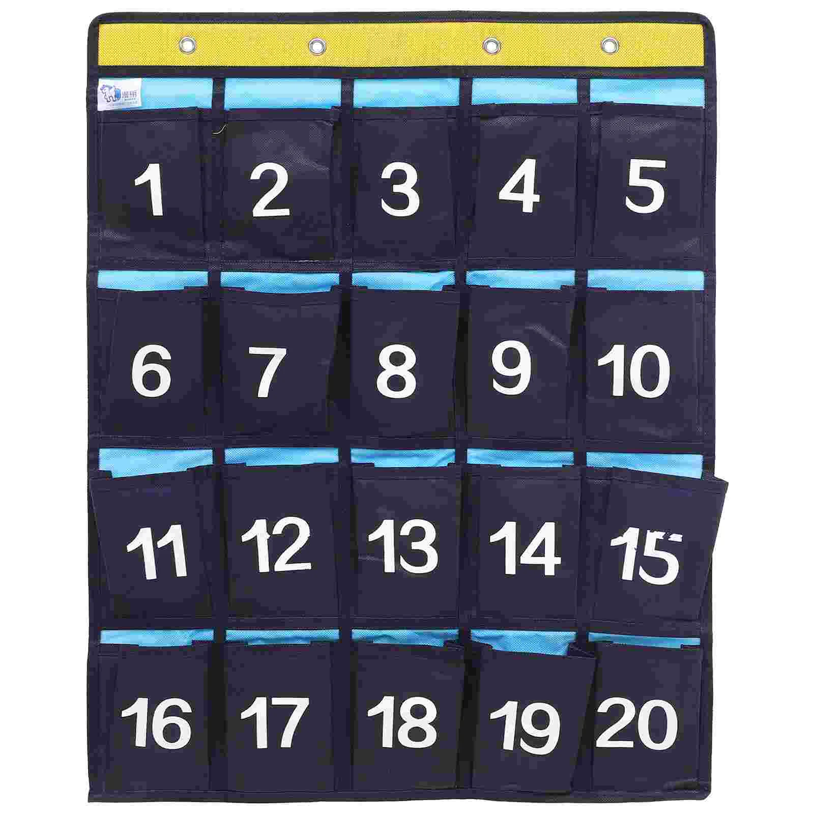 

Cell Phone Stand Hanging Bag Storage Classroom Sundries Closet -mounted 55X50CM Numbered Pocket Student