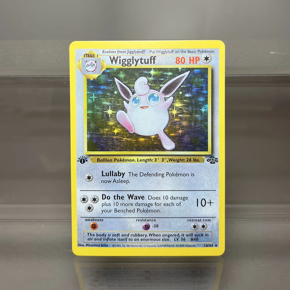 1996 Pokémon 1a edizione Set base Schede flash singole Brillante Charizard Lugia Wigglytuff Carte da collezione di giochi Carte proxy PTCG