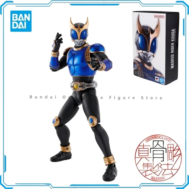 In Stock Bandai SHF Real Bone Sculpture Kamen Rider Kuuga Sublimated Azure Dragon Form Action Figure Ornament Model Anime