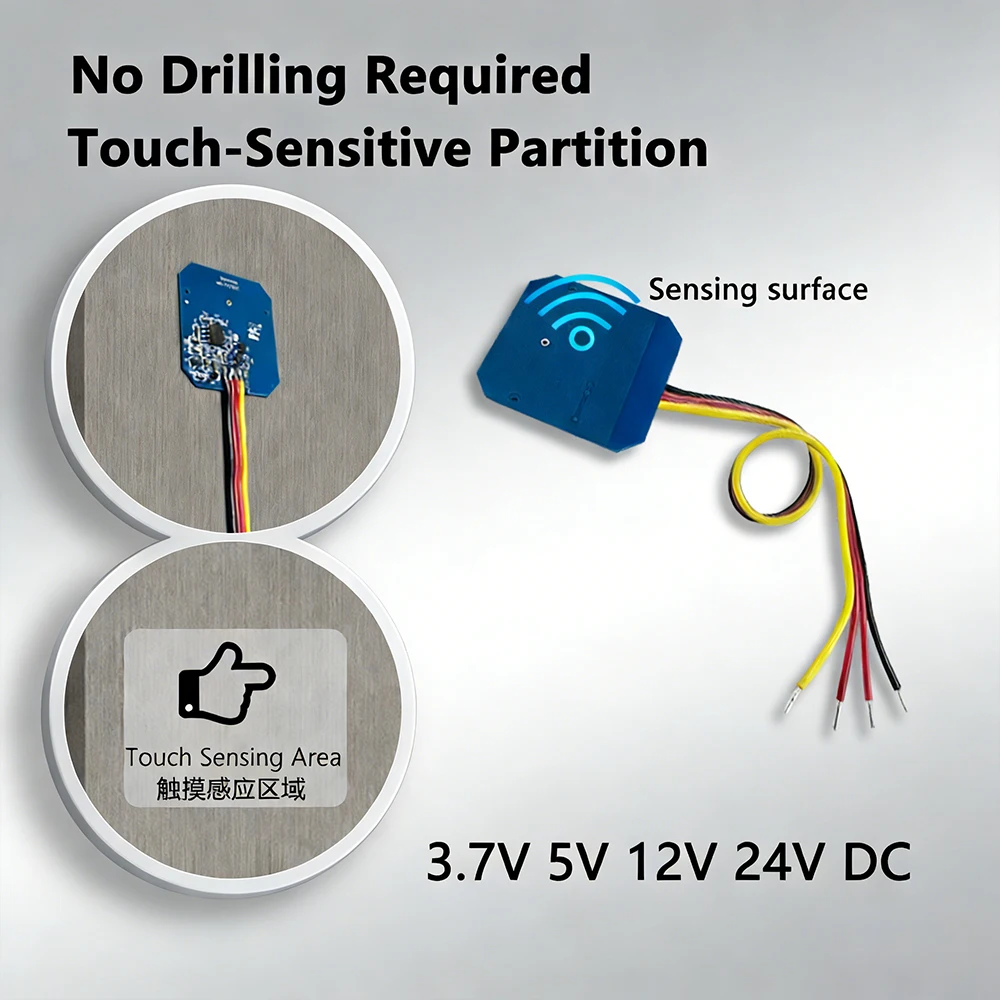 5V-24V 3A Penetrating Wood Board Touch/Hand Scan Sensor Switch Accessories, for Wood/Glass/Acrylic Cabinets/Closet Touch Switch view 3