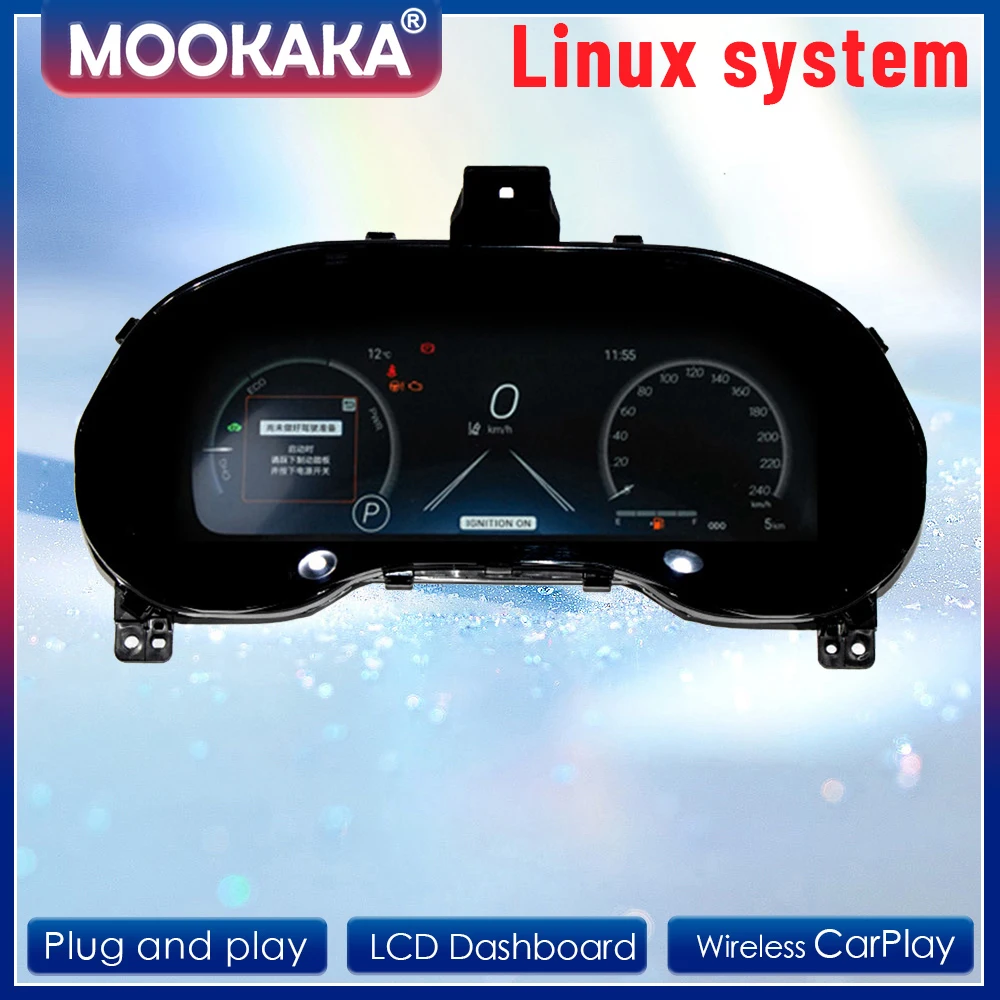 Car Digital Cluster For Toyota Sienna 2021-2024 Dashboard Instrument Virtual Cockpit Player Speedometer Head Unit Meter Screen