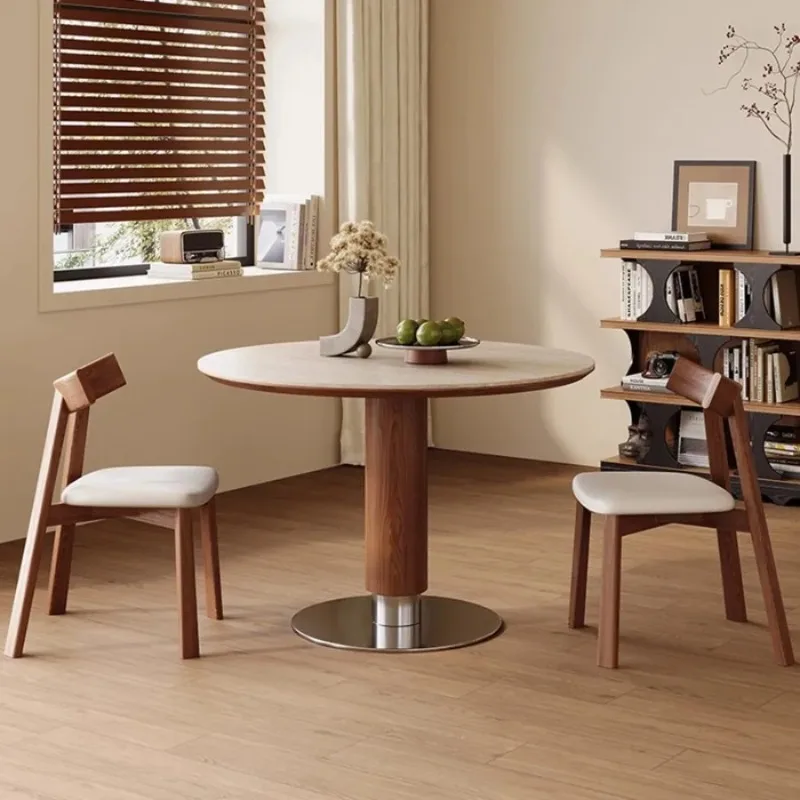 Solid Wood Vintage Dining Table Round French Retro Small Sized Dining Table Design Creative Home Furniture Tavoli Da Pranzo LJ40