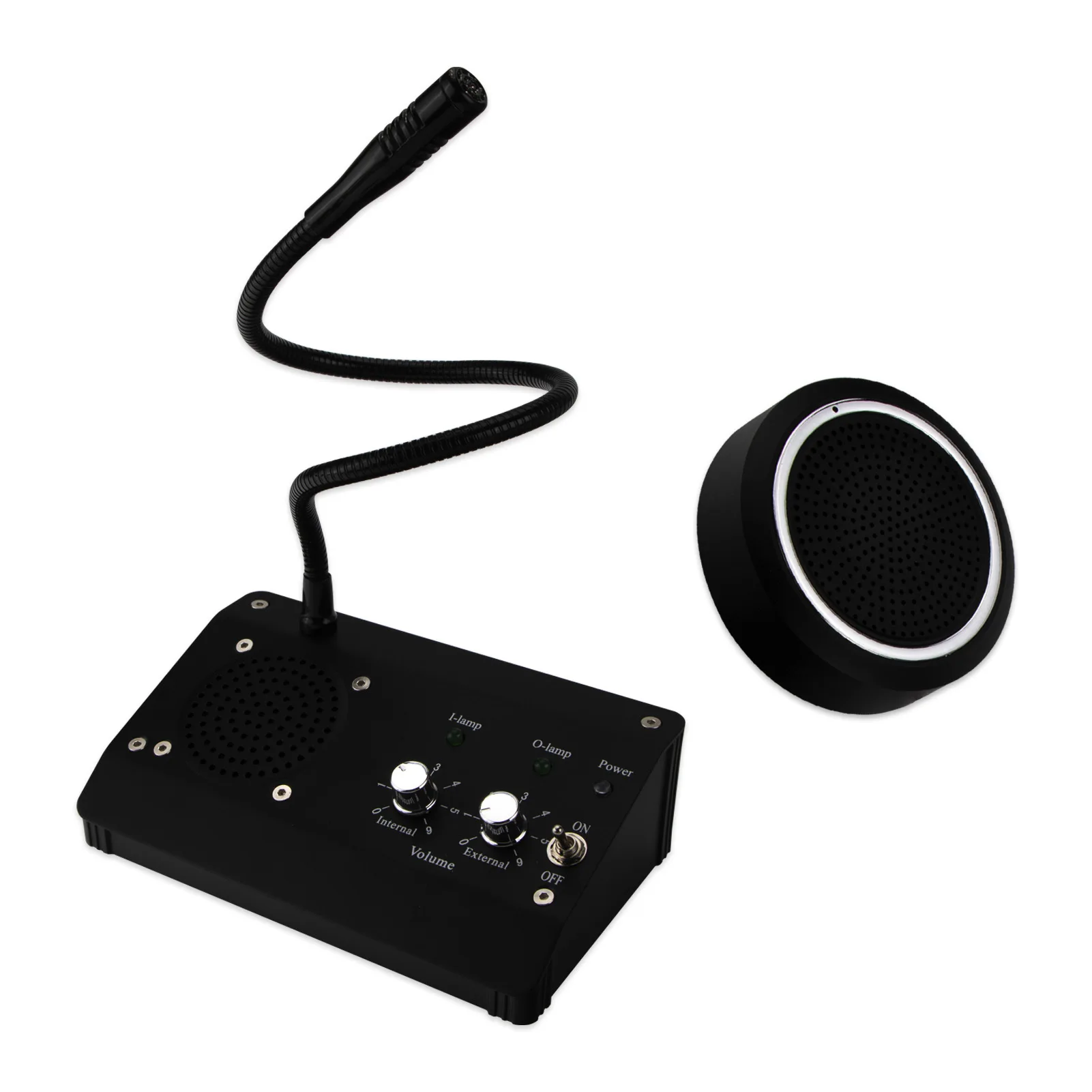 1908 Black Window Intercom System, English Version Two-Way Talk for Bank/Hospital Teller Counter