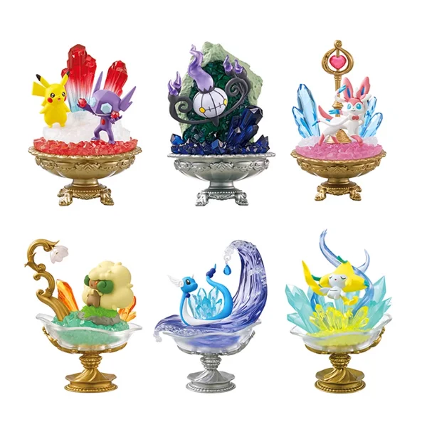 Original Pokemon Botella En Miniatura Celebi Milotic Absol Misdreavus Flareon Pikachu Anime Action Figure Model Toys