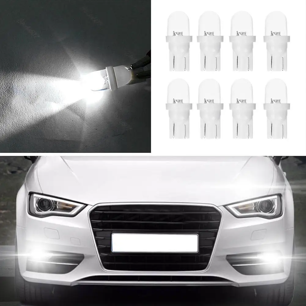 

8pcs 12V 5W T10 W5W White LED Side Car Wedge Reading Light Width Lamp Bulbs