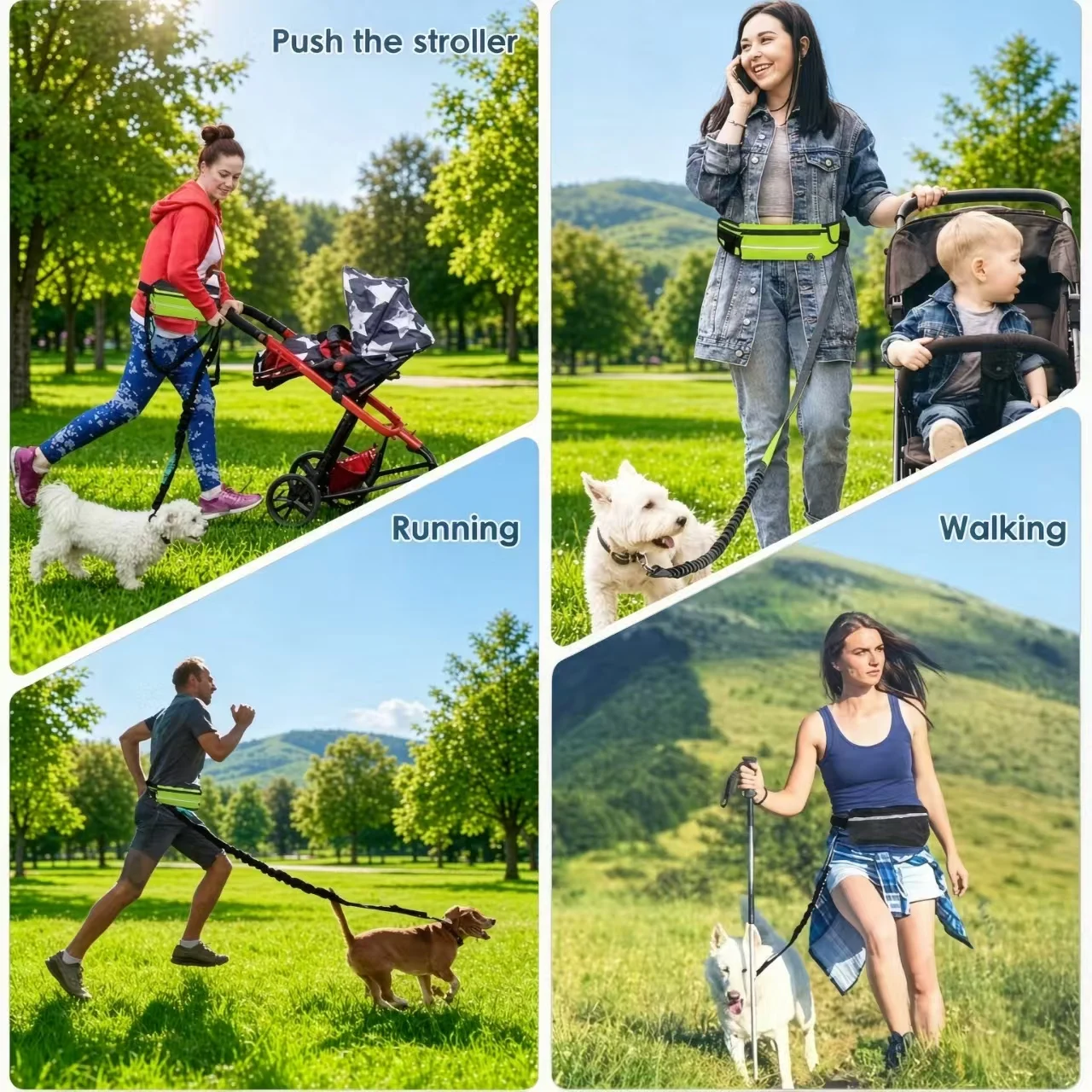 Tragbare Outdoor-Sport-Hüfttasche mit einziehbarer Hundeleine zum Wandern und Laufen - Hundeleinen-Hüfttasche – Detail 4