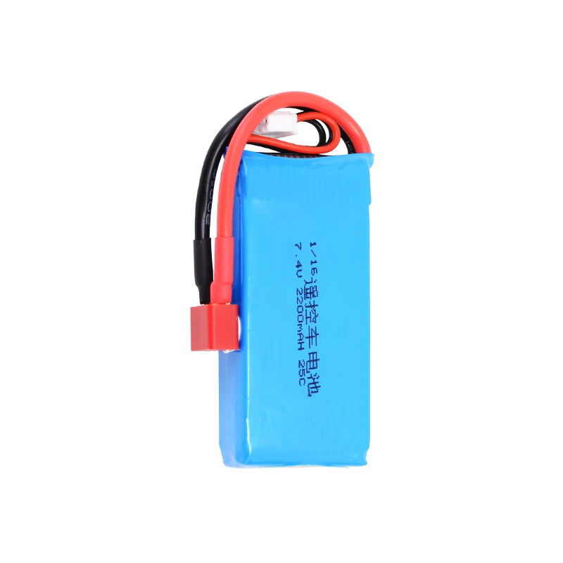 Bateria do carro de RC LiPo, T Deans Plug, Mjx 16210, 16208, 16207, 1/16, 7.4V, 2200mAh, 25C, 2S