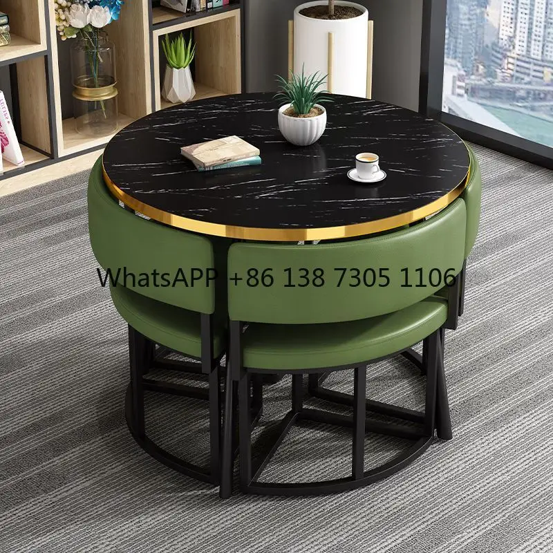 

Simple reception negotiation table and chair combination store meeting office leisure small round table dining table Nordic