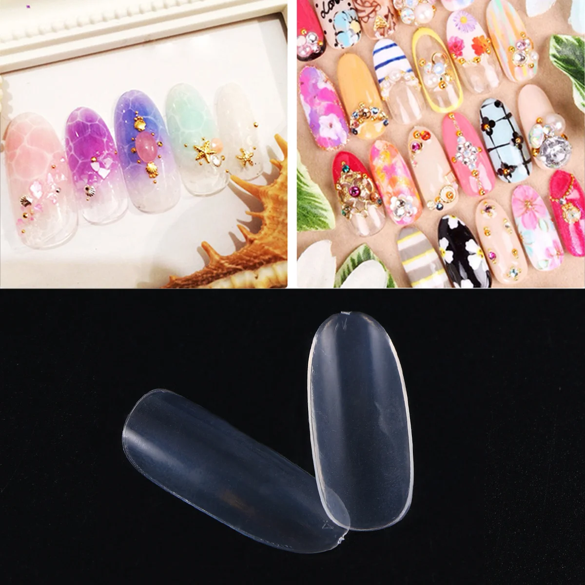 

500Pcs Artificial Nail Tips Oval Shape Clear Full Cover Fake Nails for Nail Art Beginners Experts Non Toxic Lightweight Easy to