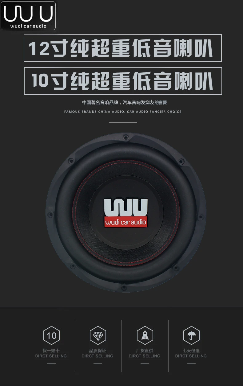 car subwoofer 10 inch 12 inch subwoofer shocking dual magnetic dual voice coil passive bass