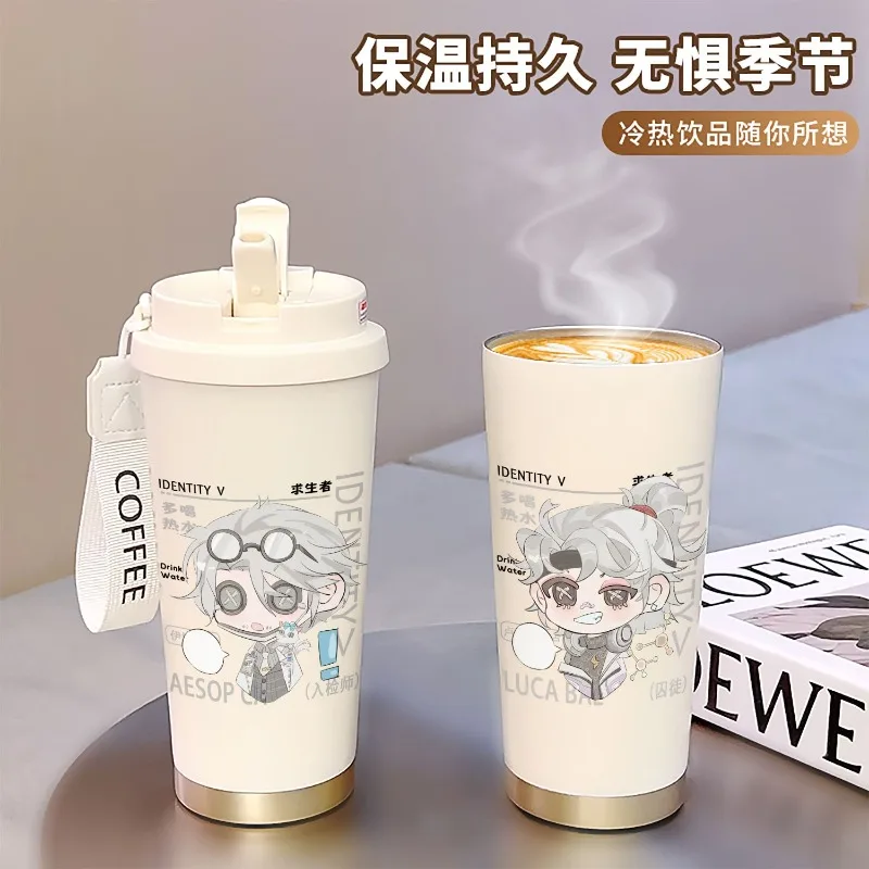 زوجين مكتب موضة جديدة الكرتون أنيمي الهوية الخامس إيما وودز طالب الرياضة في الهواء الطلق مريحة المحمولة كوب قارورة عازلة من القش هدية #3
