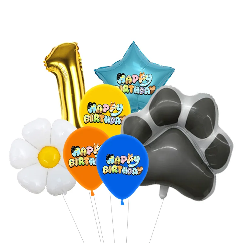 Bingoins Cute Dog Foil Balloon Pack Birthday Celebration Globos For Baby Shower Photo Booth Backdrop Ornament Supplies