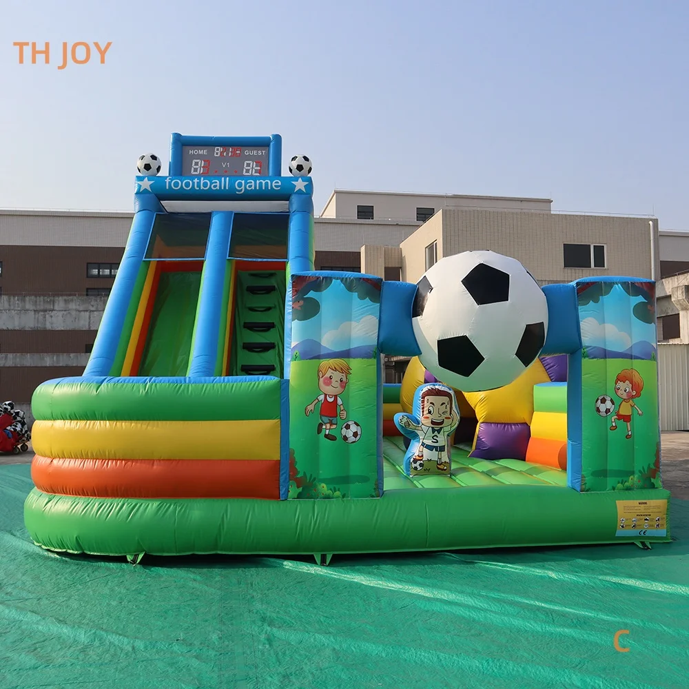 Commercial Inflatable Football Slide soccer Bouncer Slide Inflatable Bouncy House With Slide playground