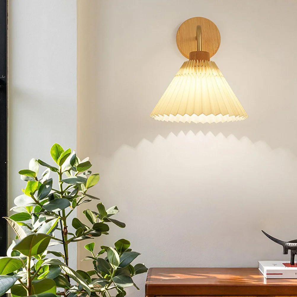 

Pleated Umbrella Lamp Modern LED Simple Wall Sconce Light Warm Light E27 Socket Bedroom Study Balcony Entrance Lighting Fixtures