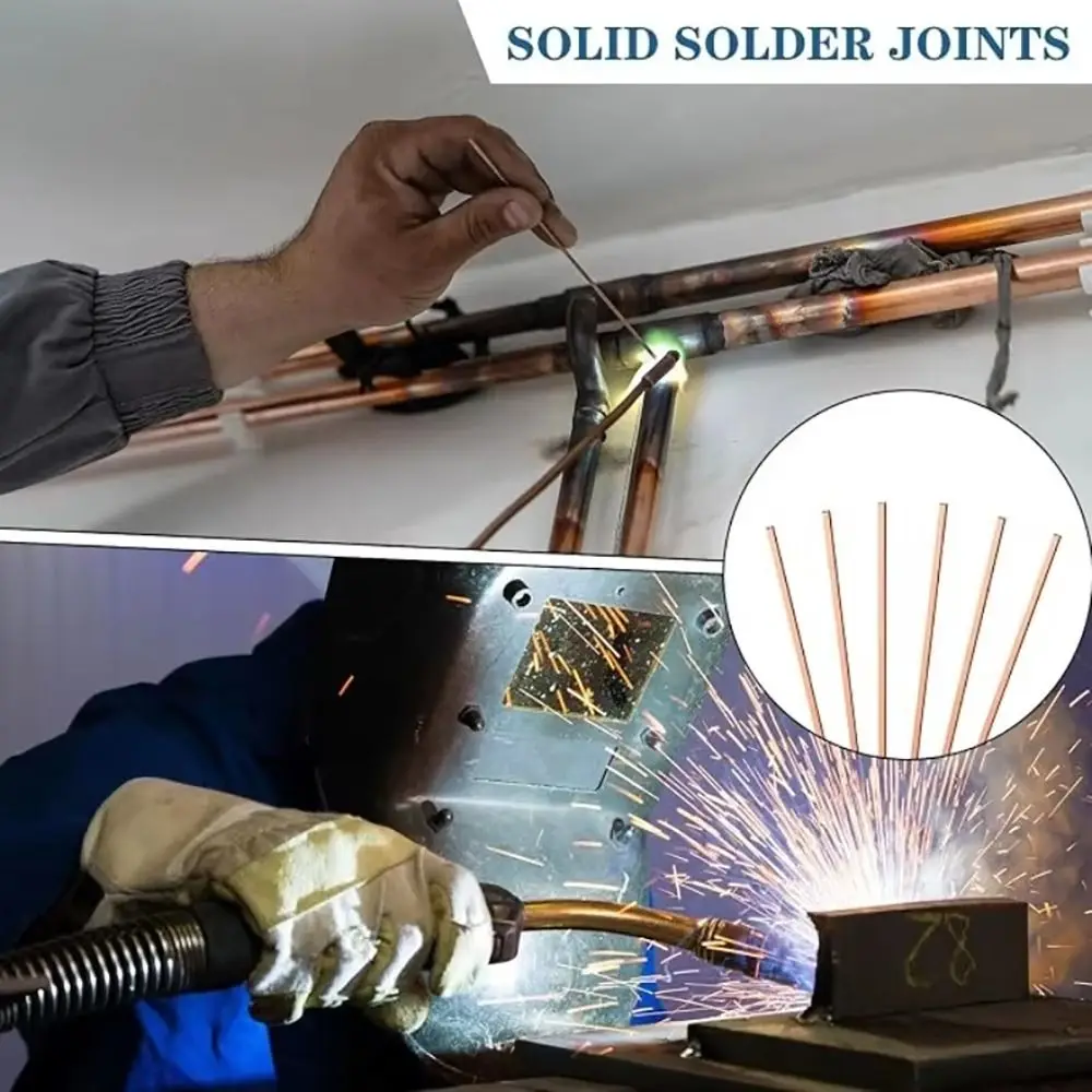4Pcs 250mm Phosphor Copper Welding Rod Phosphor Bronze Self Fluxing Flat Copper Electrode Copper Brass No Solder Powder