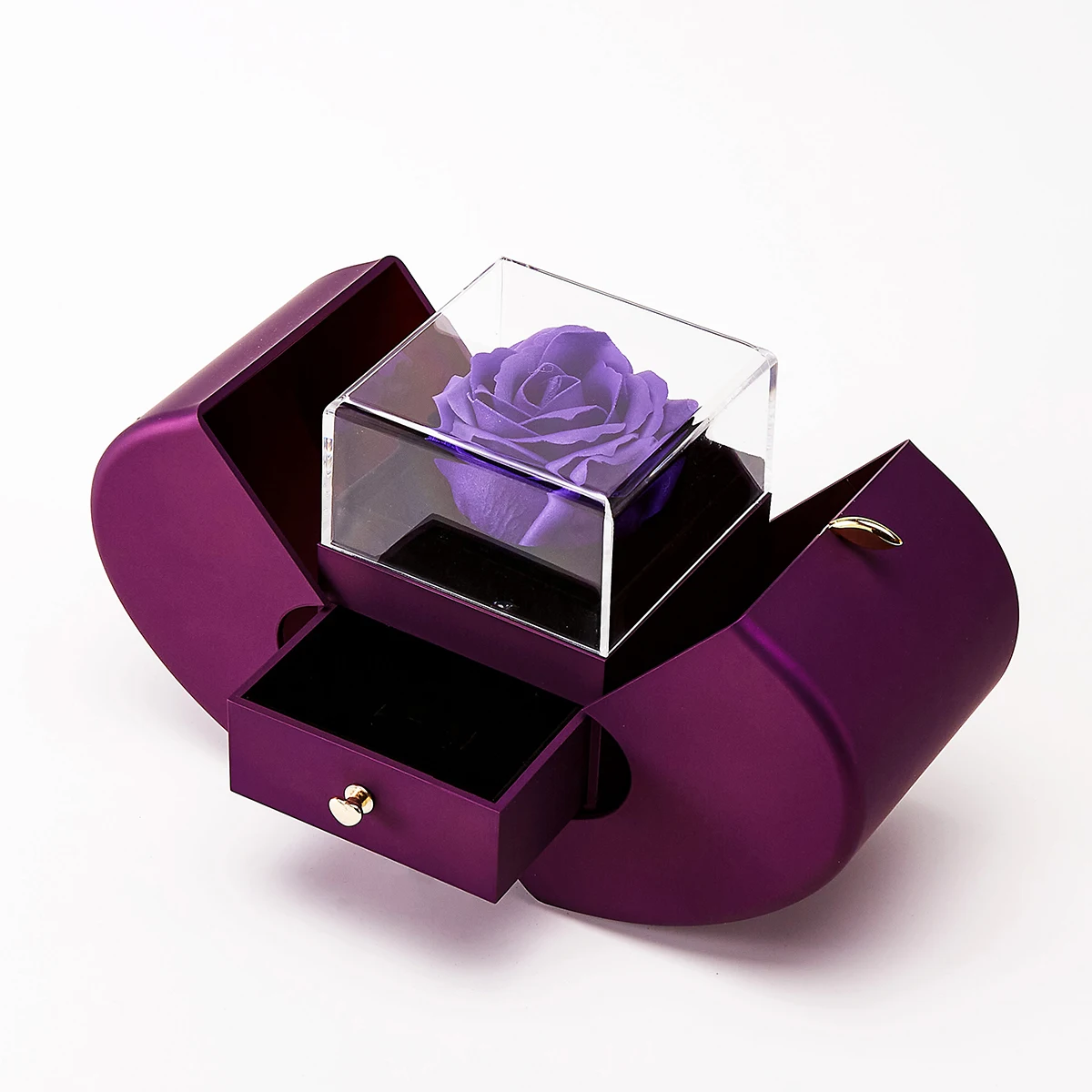 Mother’s Day Jewelry Gift Set – 100 Languages I Love You Projection Heart Necklace with Eternal Apple Flower Gift Box for Mom