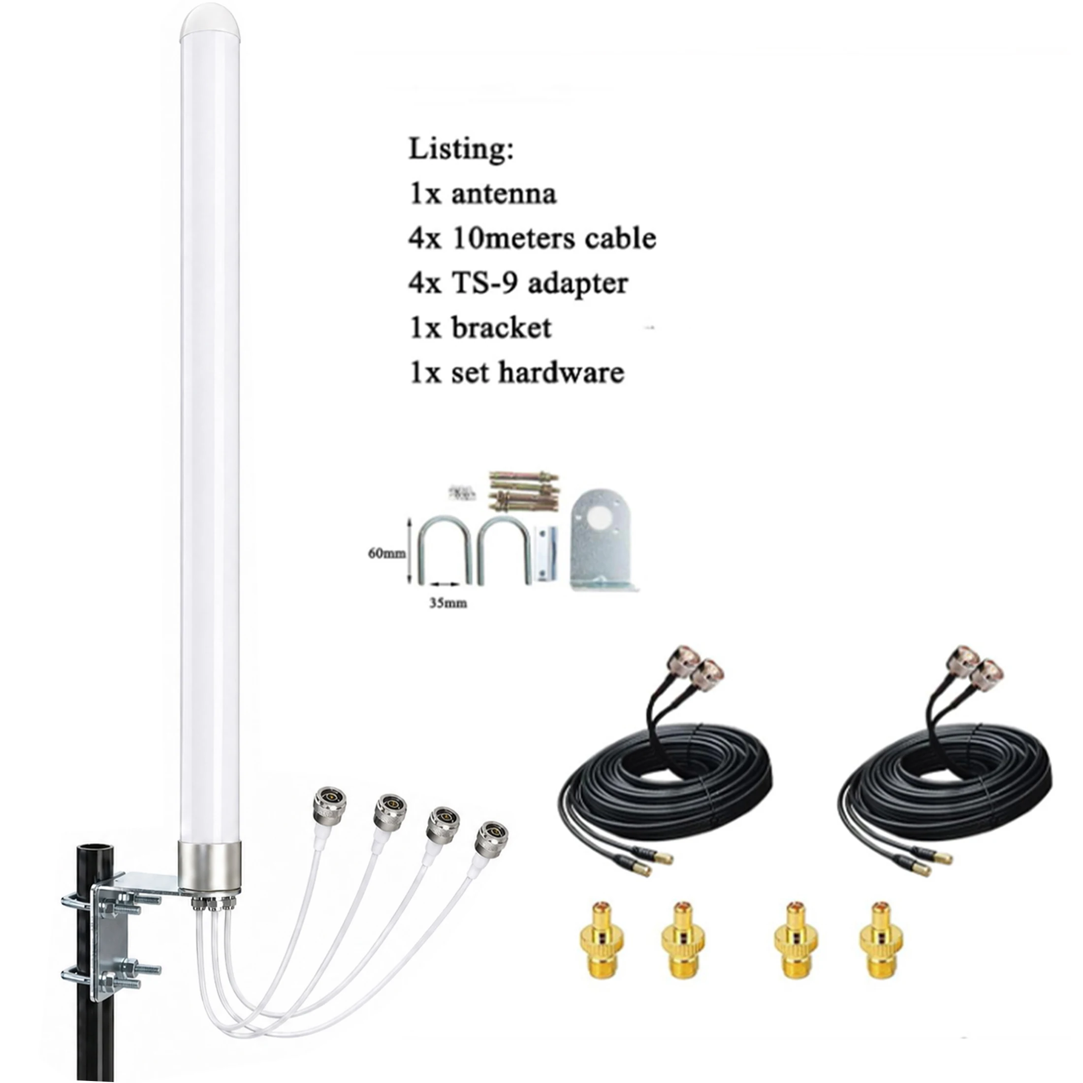 Omni Directional MIMO 4x4 Antenna 5G WiFi Outdoor 4G LTE Antennas for T-Mobile N71 Cellular Hotspots Router Gateways,600-6000MHz