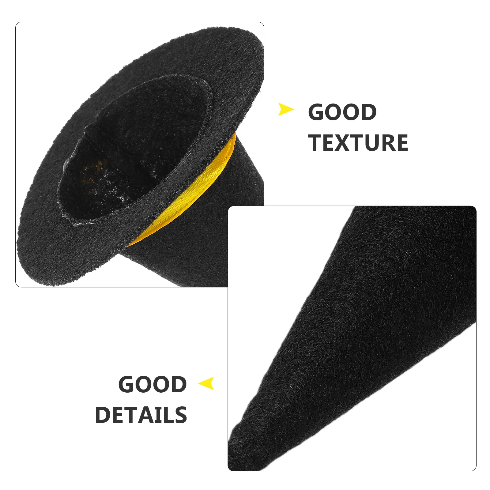 6 uds manualidades DIY decoración de botellas de dulces a granel Mini sombreros de bruja disfraces de Halloween para bebés accesorios para el cabello decoraciones de tazas